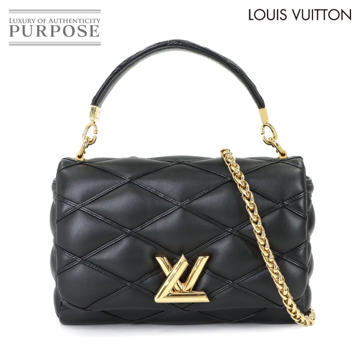Louis Vuitton Maltage MM 2-Way Hand Chain Shoulder Bag Leather Noir