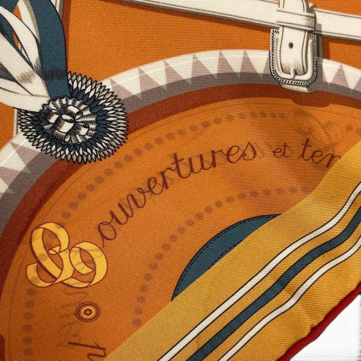 Hermes E8 Carre 90 Double Face Horsewear Orange Silk Scarf — view 7