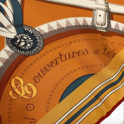 Hermes E8 Carre 90 Double Face Horsewear Orange Silk Scarf — view 7