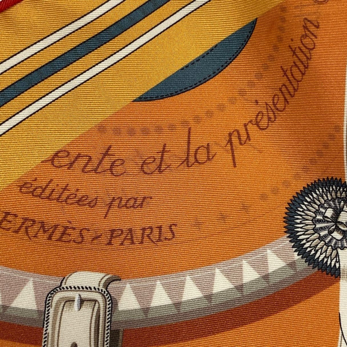 Hermes E8 Carre 90 Double Face Horsewear Orange Silk Scarf — view 6