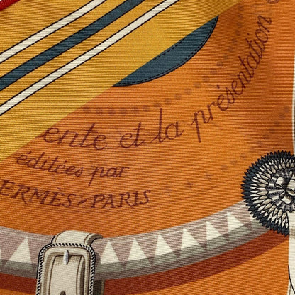 Hermes E8 Carre 90 Double Face Horsewear Orange Silk Scarf — view 6