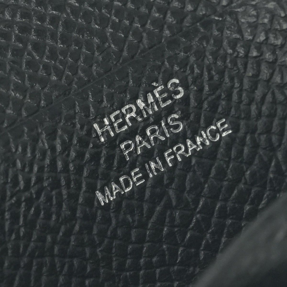 Hermes Bearn Compact Wallet Bifold Mini Epsom Noir Black Silver Veau — view 6
