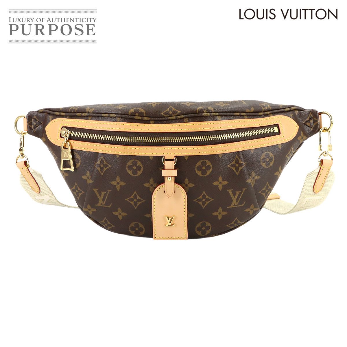 Louis Vuitton Monogram High Rise Belt Bag Brown Gold