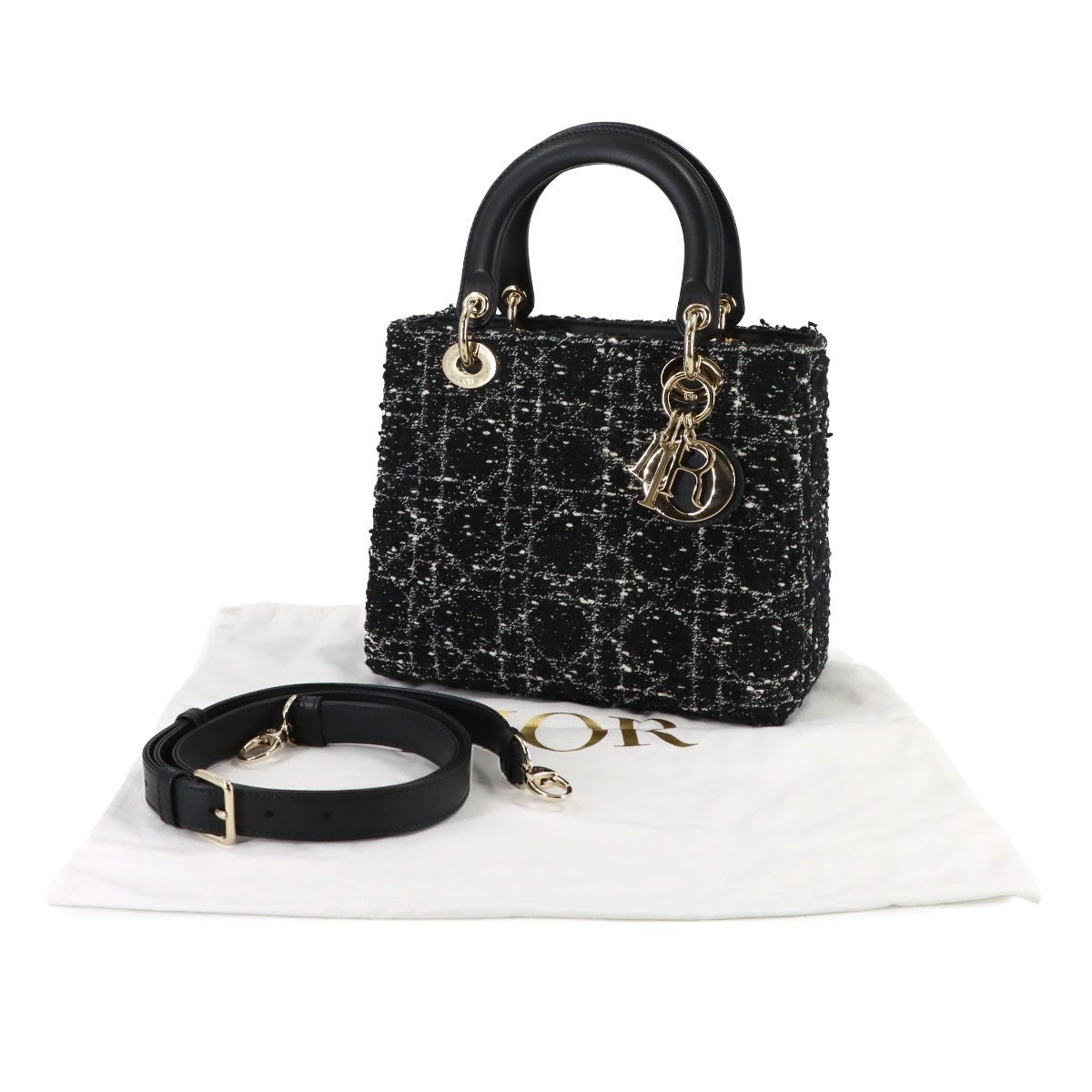 Dior Cannage Lady Delight 2-Way Bag Tweed — view 2