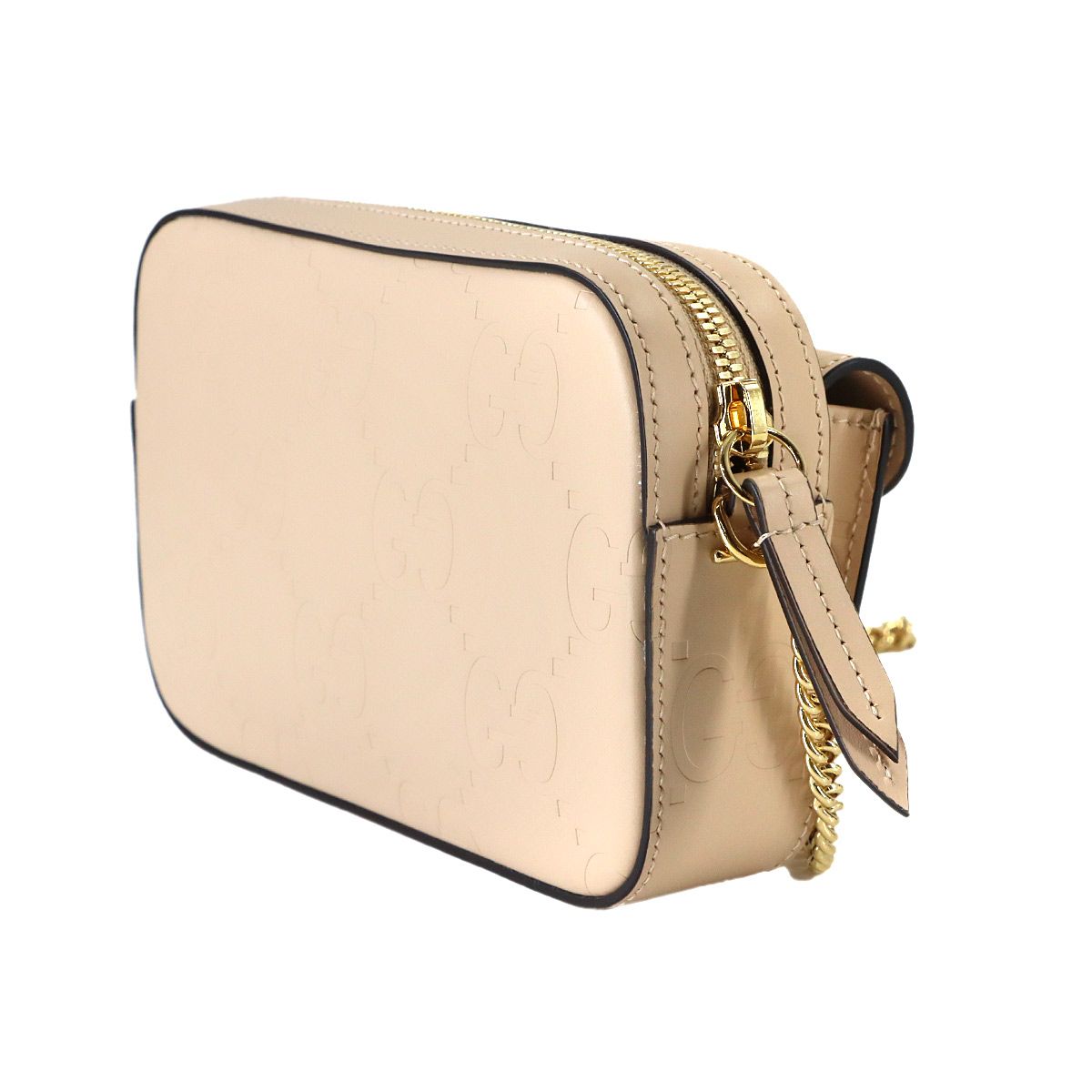 Gucci Jumbo GG Super Mini Chain Shoulder Bag Leather Beige — view 4
