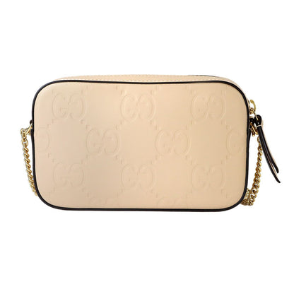 Gucci Jumbo GG Super Mini Chain Shoulder Bag Leather Beige — view 3