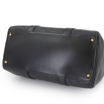 Chanel Pico les 2-Way Mini Boston Shoulder Bag Leather Black Gold Vintage — view 5