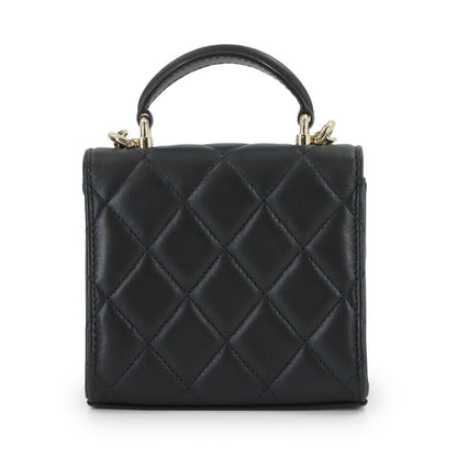 Chanel Mini Quilted Chain Clutch Shoulder Bag Lambskin Black Gold — view 3