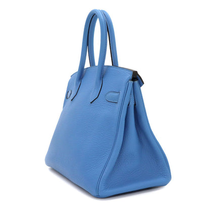 Hermes Birkin 30 Taurillon Clemence Blue Paradise Hand Bag Gold — view 3
