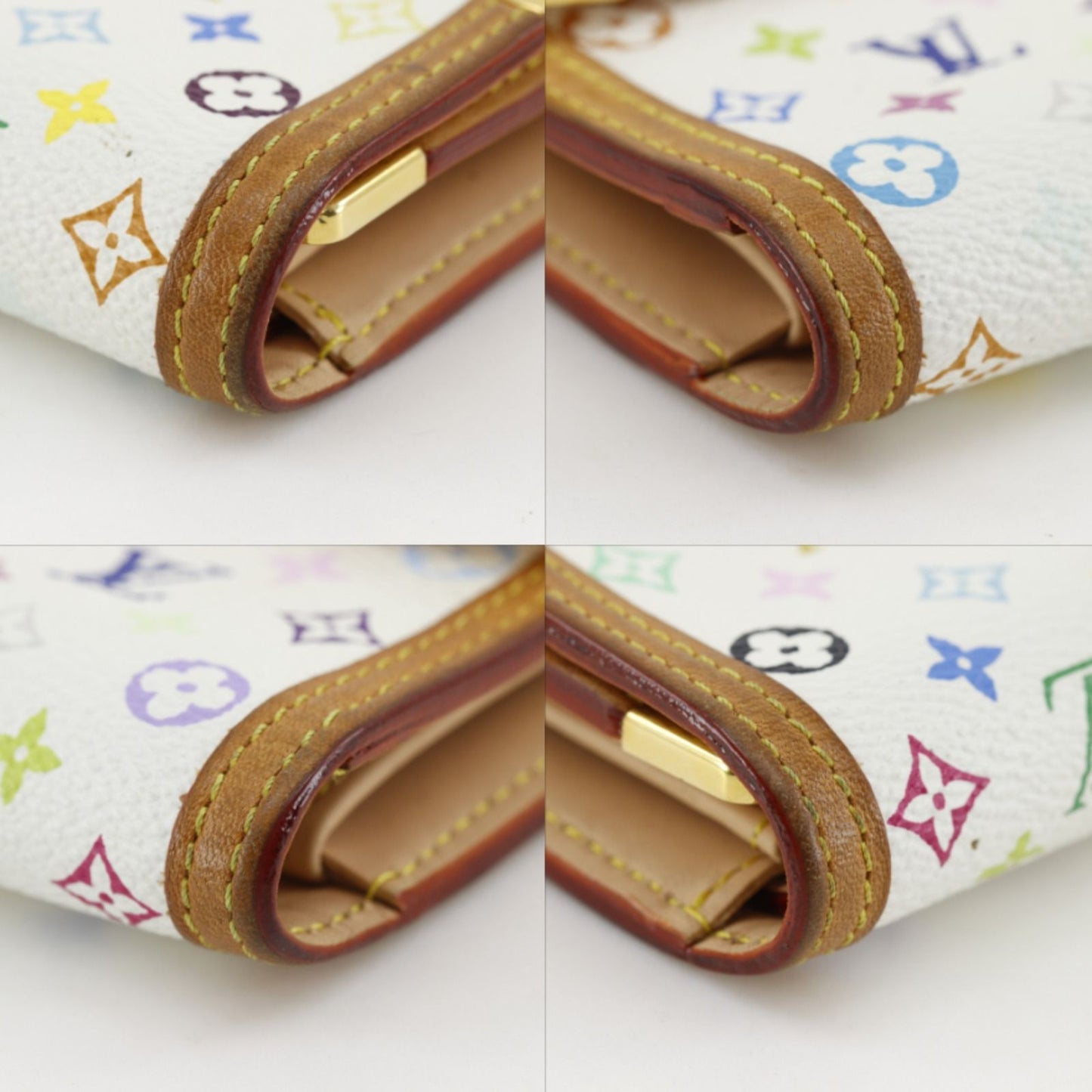 Louis Vuitton Porte Tresor International Trifold Monogram Multicolor Blanc — view 4