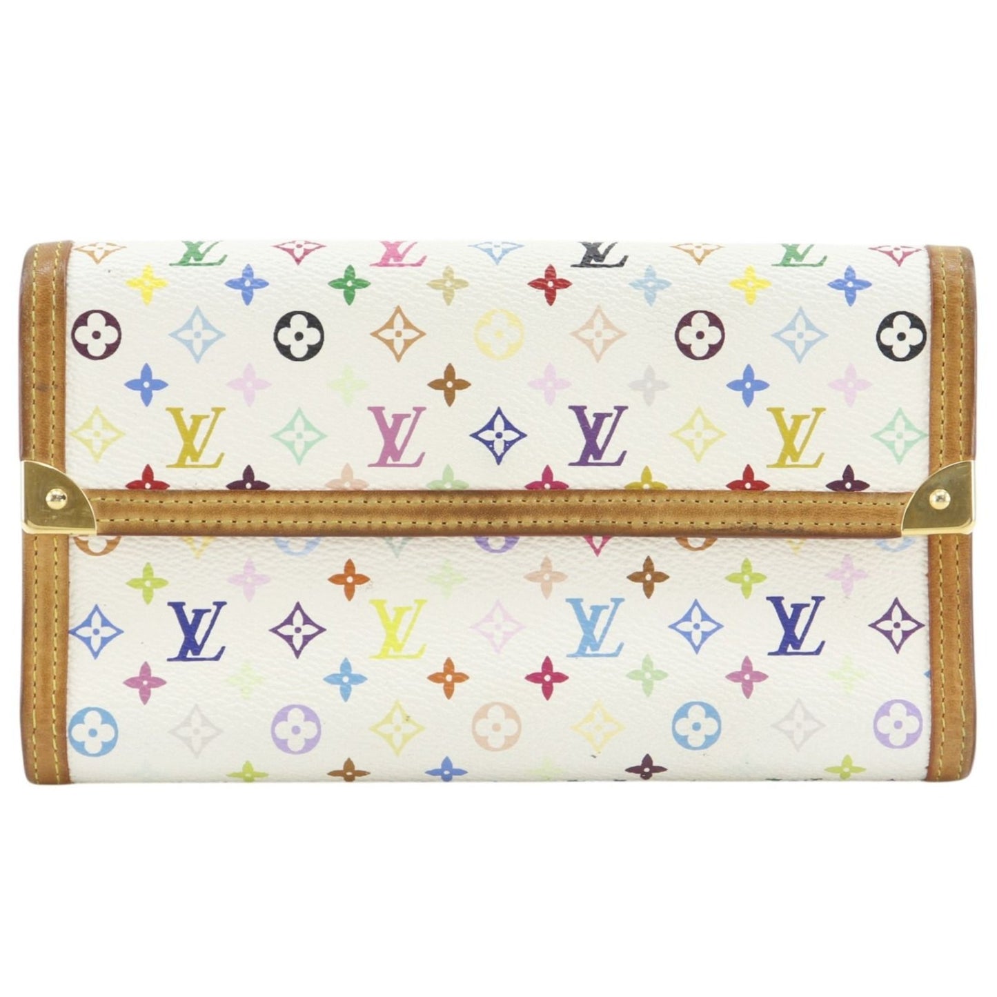 Louis Vuitton Porte Tresor International Trifold Monogram Multicolor Blanc