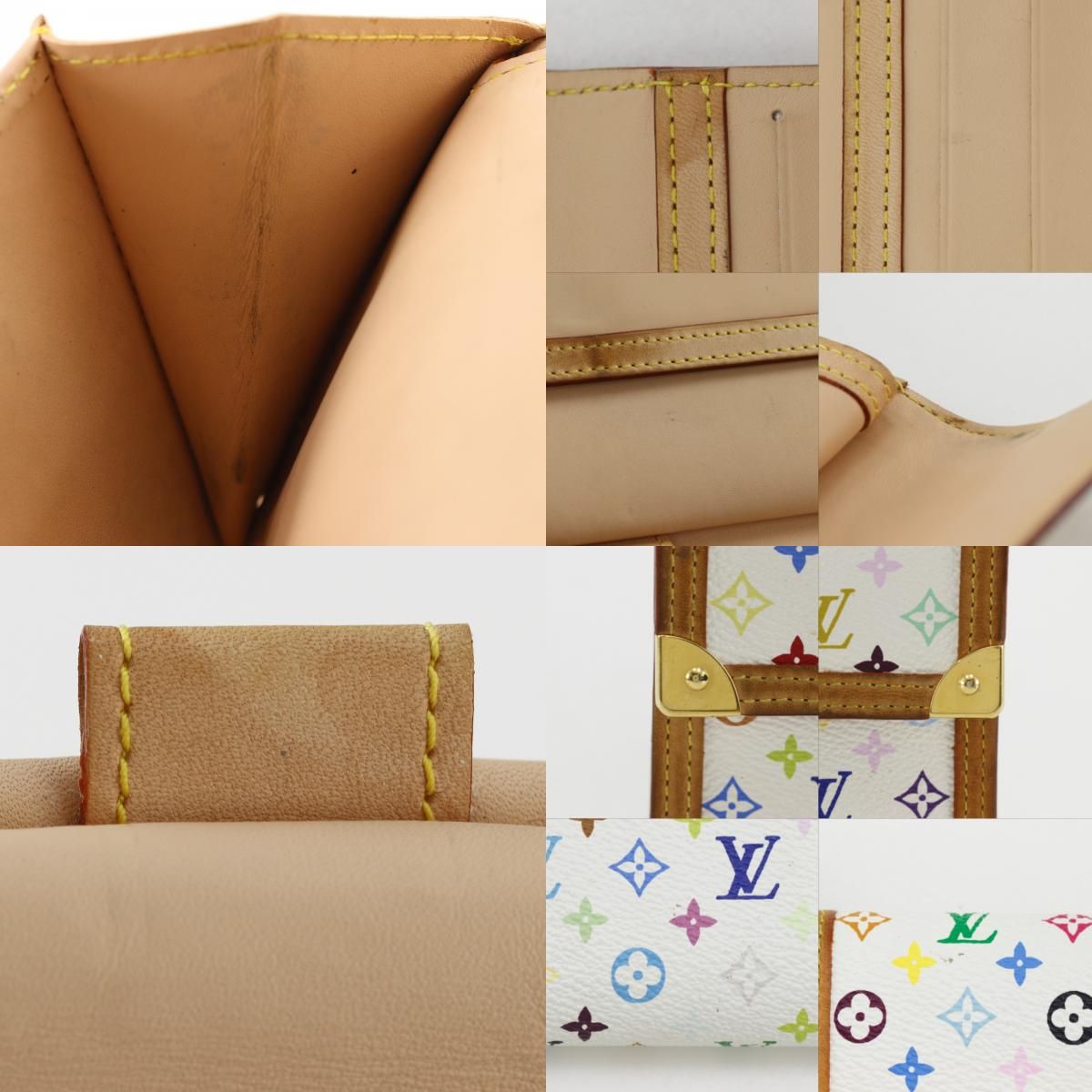 Louis Vuitton Porte Tresor International Trifold Monogram Multicolor Blanc — view 8