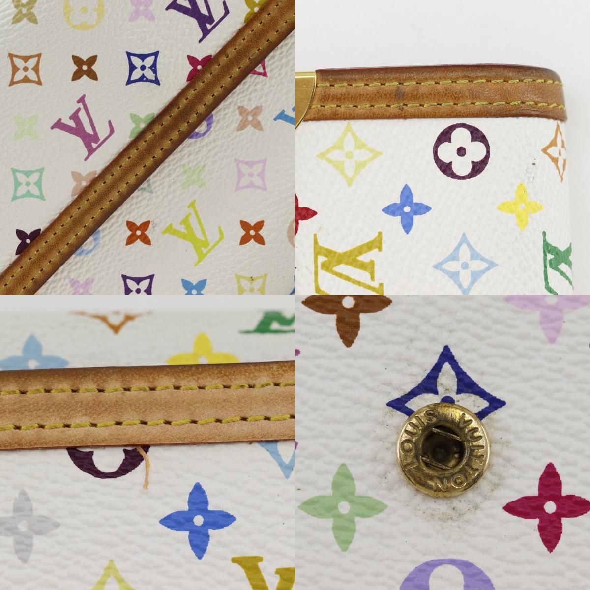 Louis Vuitton Porte Tresor International Trifold Monogram Multicolor Blanc — view 9