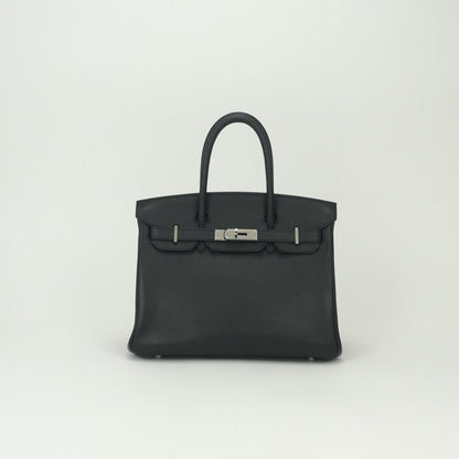 Hermes Birkin 30 Tote Sully Eger Noir Black Silver