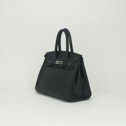 Hermes Birkin 30 Tote Sully Eger Noir Black Silver — view 2