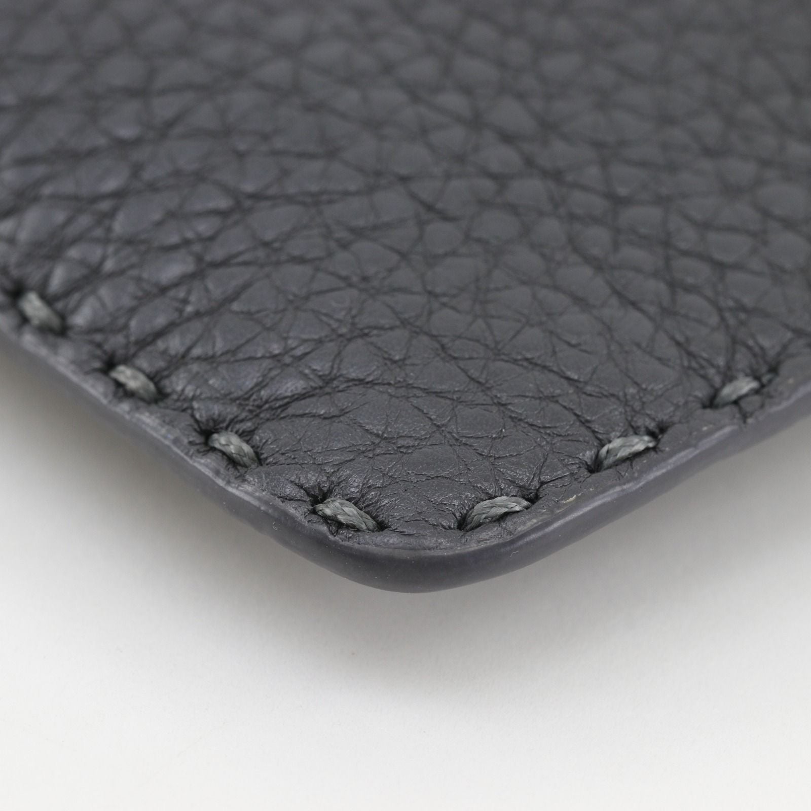 Fendi Selleria Leather Gray Coin Case — view 4