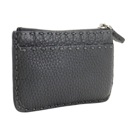 Fendi Selleria Leather Gray Coin Case — view 3