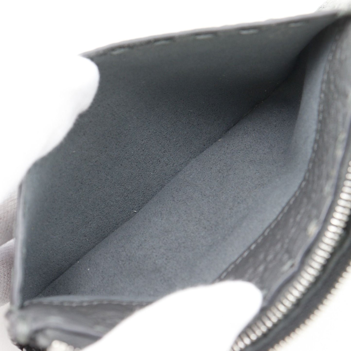 Fendi Selleria Leather Gray Coin Case — view 7