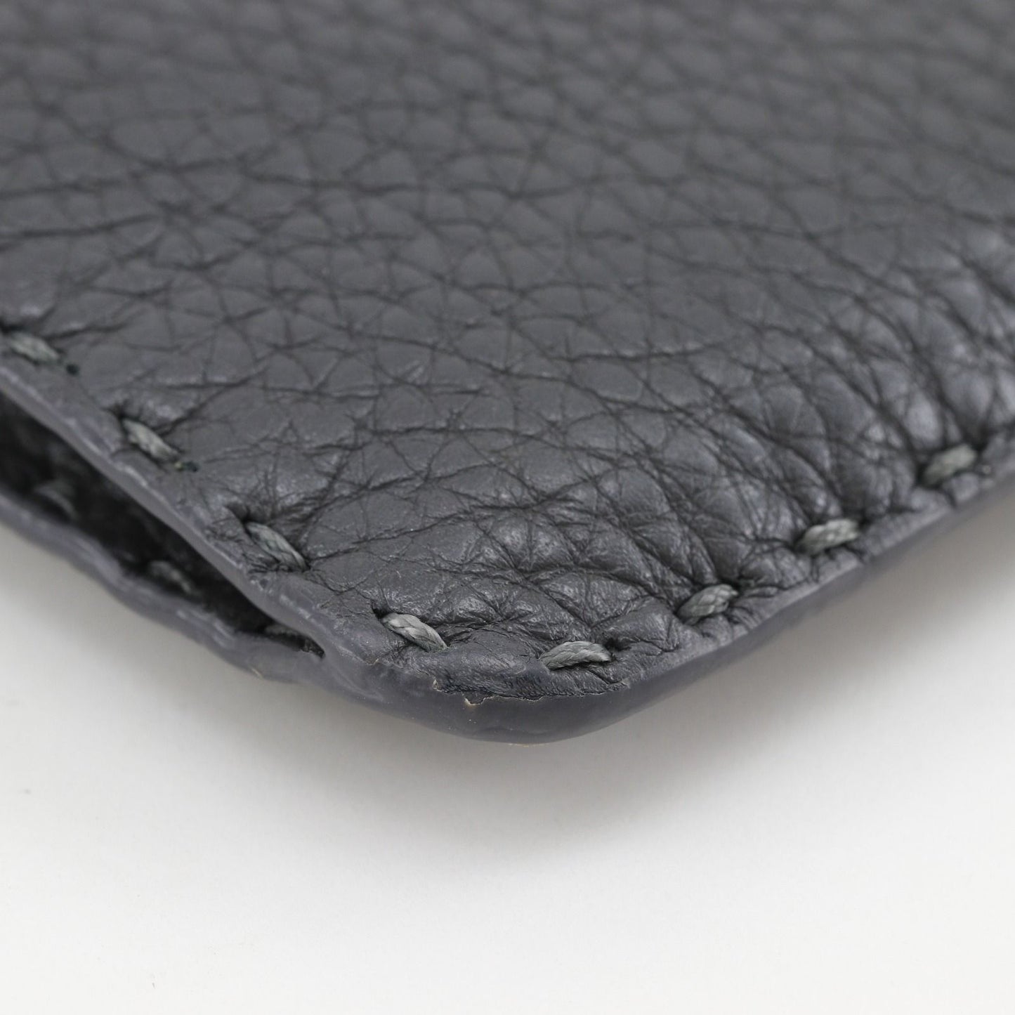 Fendi Selleria Leather Gray Coin Case — view 5