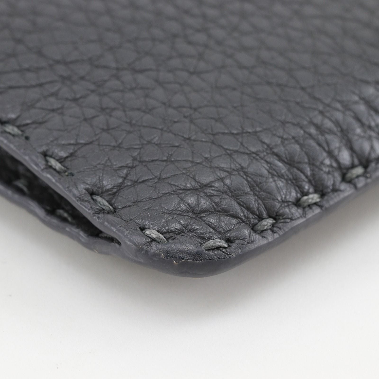 Fendi Selleria Leather Gray Coin Case — view 5