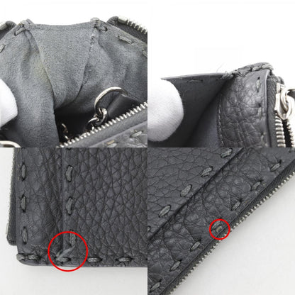 Fendi Selleria Leather Gray Coin Case — view 8