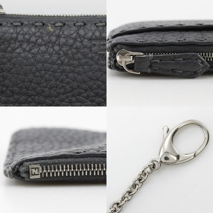 Fendi Selleria Leather Gray Coin Case — view 9