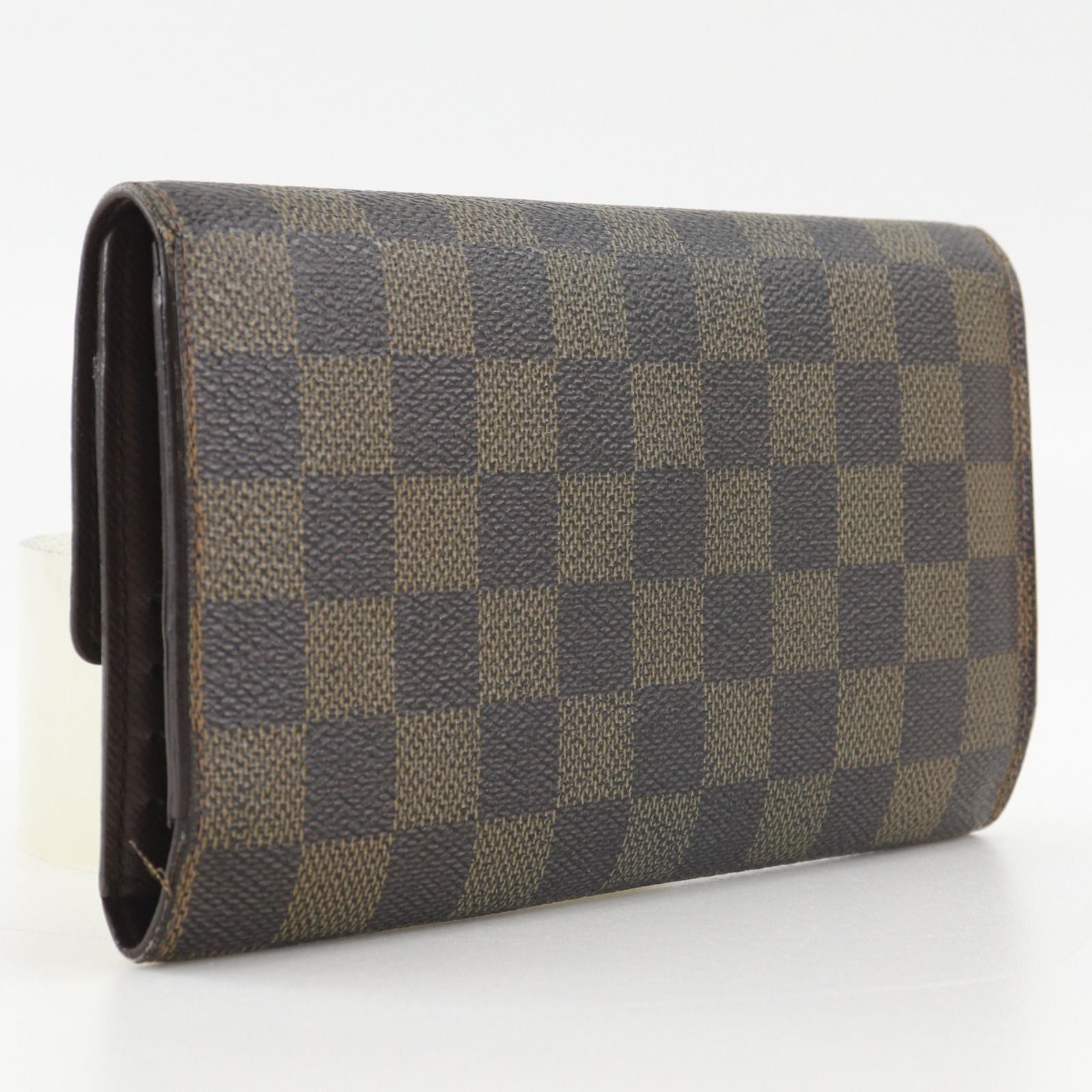 Louis Vuitton Porte Tresor International Trifold Damier Canvas Brown Wallet — view 3