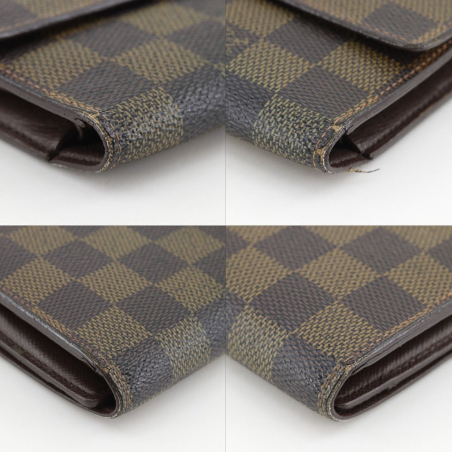Louis Vuitton Porte Tresor International Trifold Damier Canvas Brown Wallet — view 4