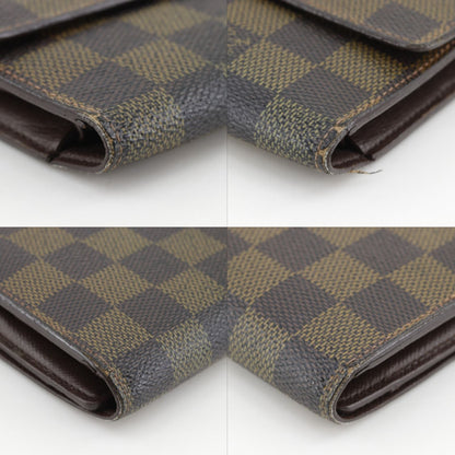 Louis Vuitton Porte Tresor International Trifold Damier Canvas Brown Wallet — view 4