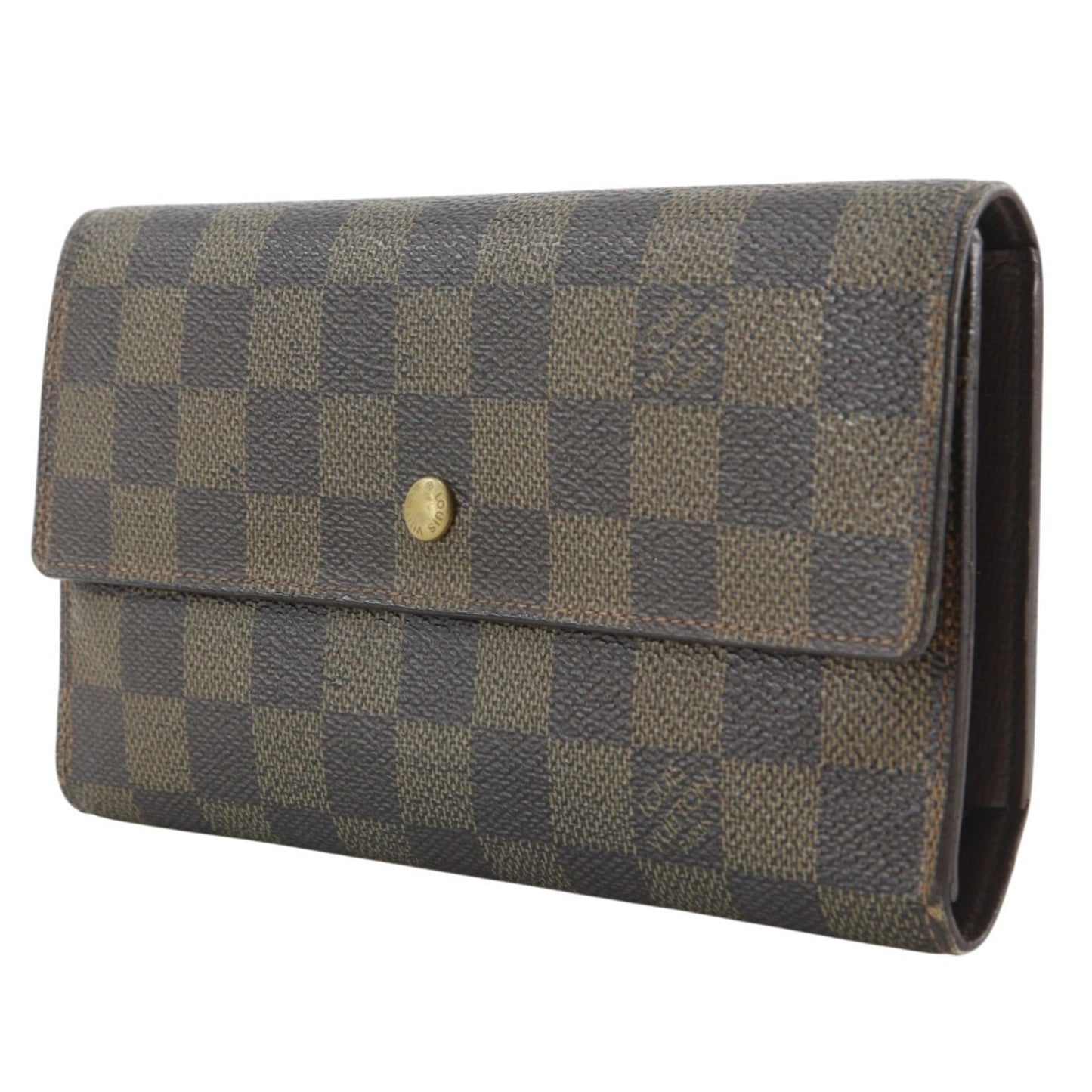 Louis Vuitton Porte Tresor International Trifold Damier Canvas Brown Wallet — view 2