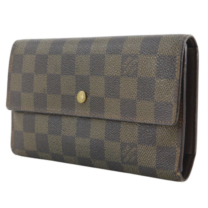 Louis Vuitton Porte Tresor International Trifold Damier Canvas Brown Wallet — view 2