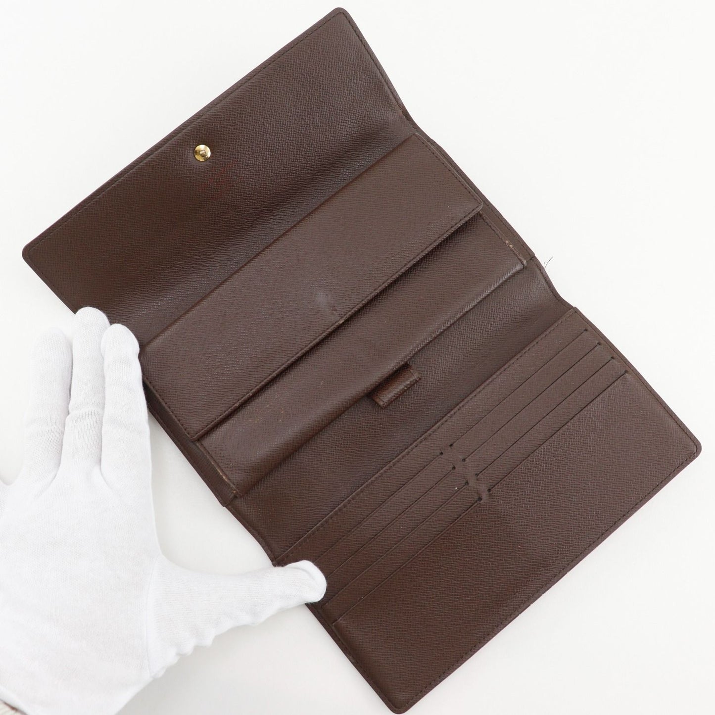 Louis Vuitton Porte Tresor International Trifold Damier Canvas Brown Wallet — view 5