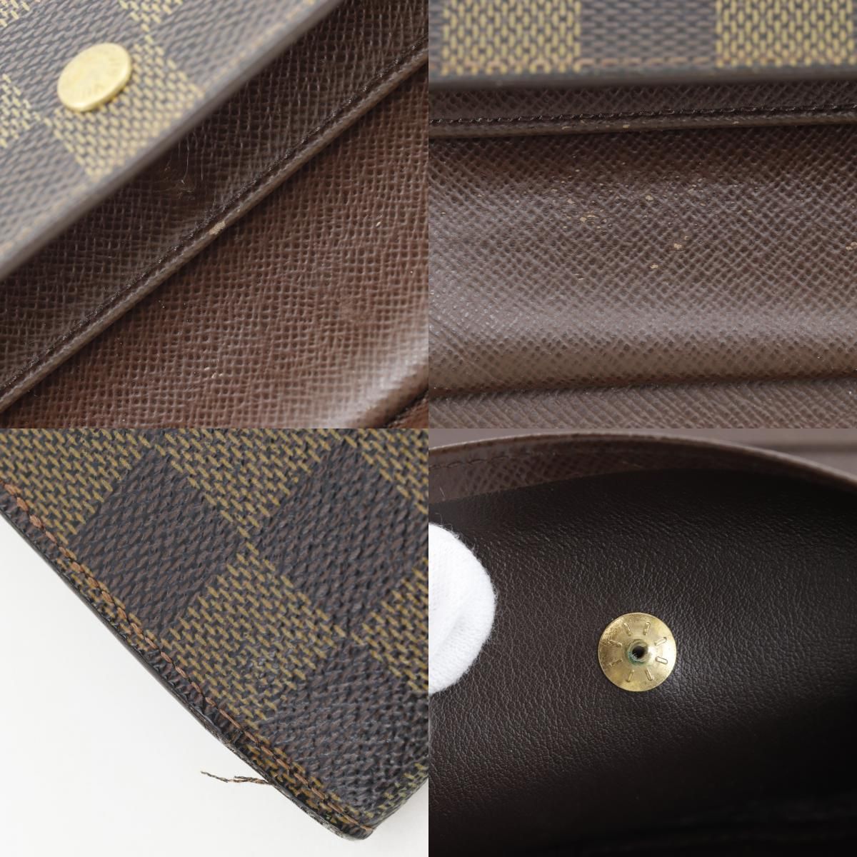 Louis Vuitton Porte Tresor International Trifold Damier Canvas Brown Wallet — view 9