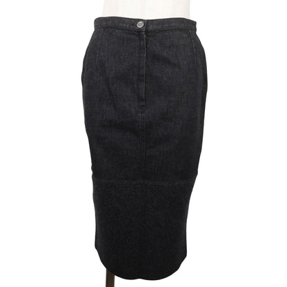 Chanel Knit Replacement Denim Wool Black Skirt