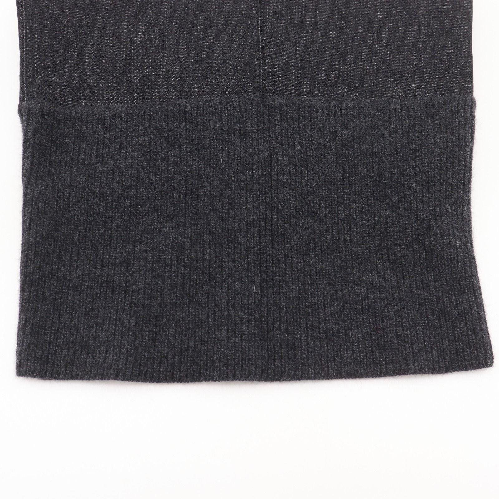 Chanel Knit Replacement Denim Wool Black Skirt — view 5