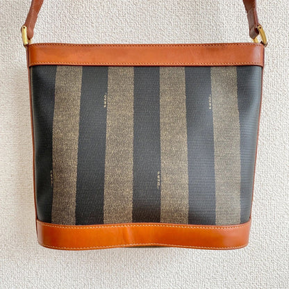 Fendi Shoulder Bag Pecan Pattern Stripe Crossbody Travel — view 2