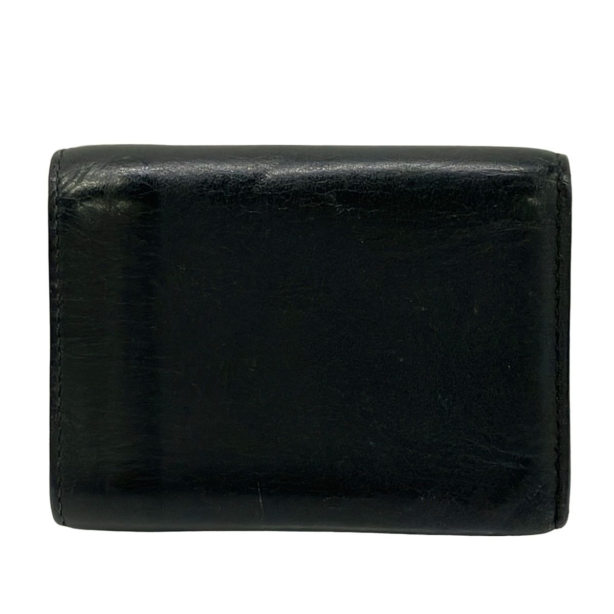Bottega Veneta Trifold Wallet Intrecciato Black Leather — view 2