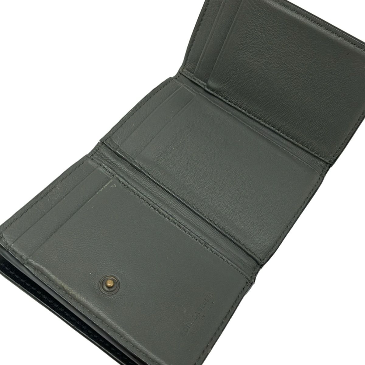 Bottega Veneta Trifold Wallet Intrecciato Black Leather — view 3