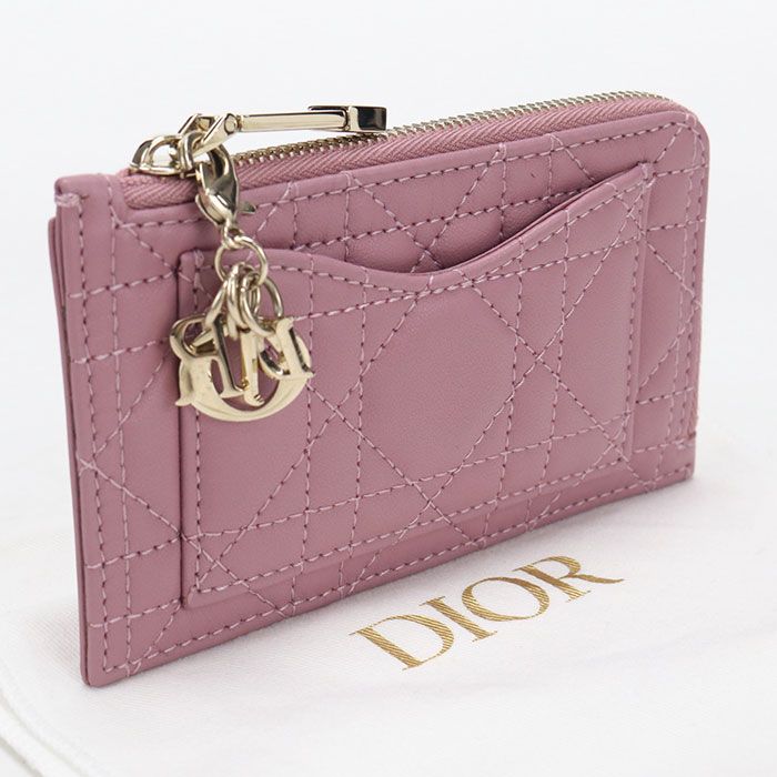 Dior Cosmos Zip Card Holder Lady Dior Coin Case Lambskin