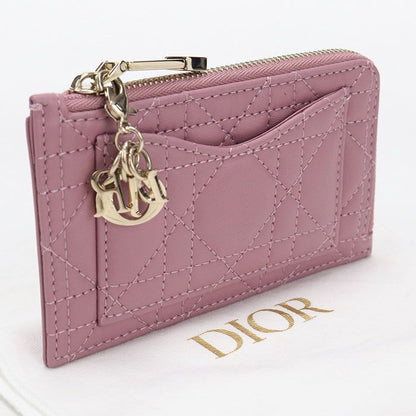 Dior Cosmos Zip Card Holder Lady Dior Coin Case Lambskin