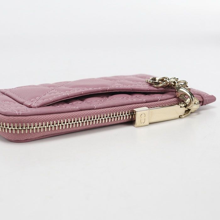 Dior Cosmos Zip Card Holder Lady Dior Coin Case Lambskin — view 5