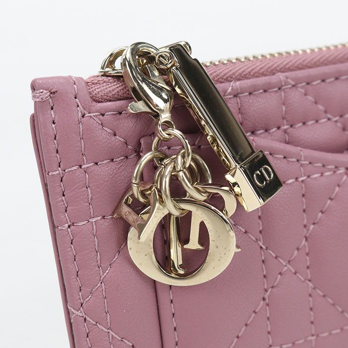 Dior Cosmos Zip Card Holder Lady Dior Coin Case Lambskin — view 4