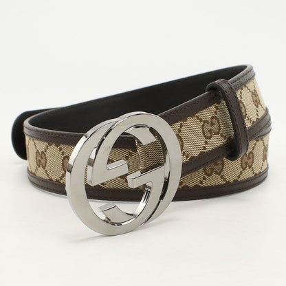 Gucci Interlocking Belt GG Canvas Leather