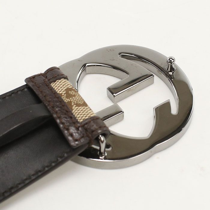 Gucci Interlocking Belt GG Canvas Leather — view 3