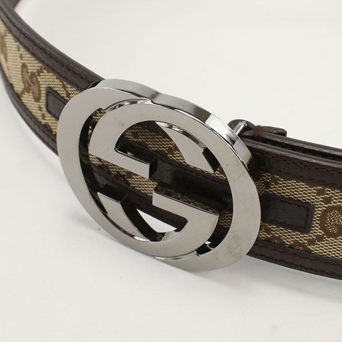 Gucci Interlocking Belt GG Canvas Leather — view 6