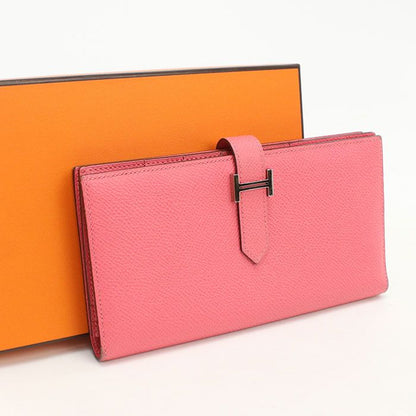 Hermes Bearn Souffle Wallet Bifold Epsom Rose Azalea