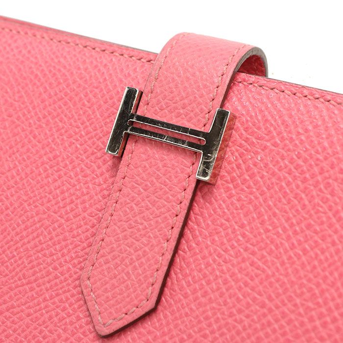 Hermes Bearn Souffle Wallet Bifold Epsom Rose Azalea — view 4