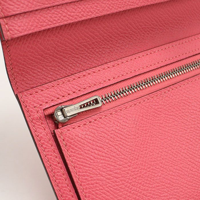 Hermes Bearn Souffle Wallet Bifold Epsom Rose Azalea — view 6