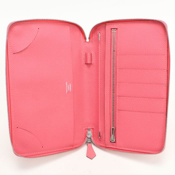 Hermes Agenda Zip Pouch Epsom Rose Azalea — view 3