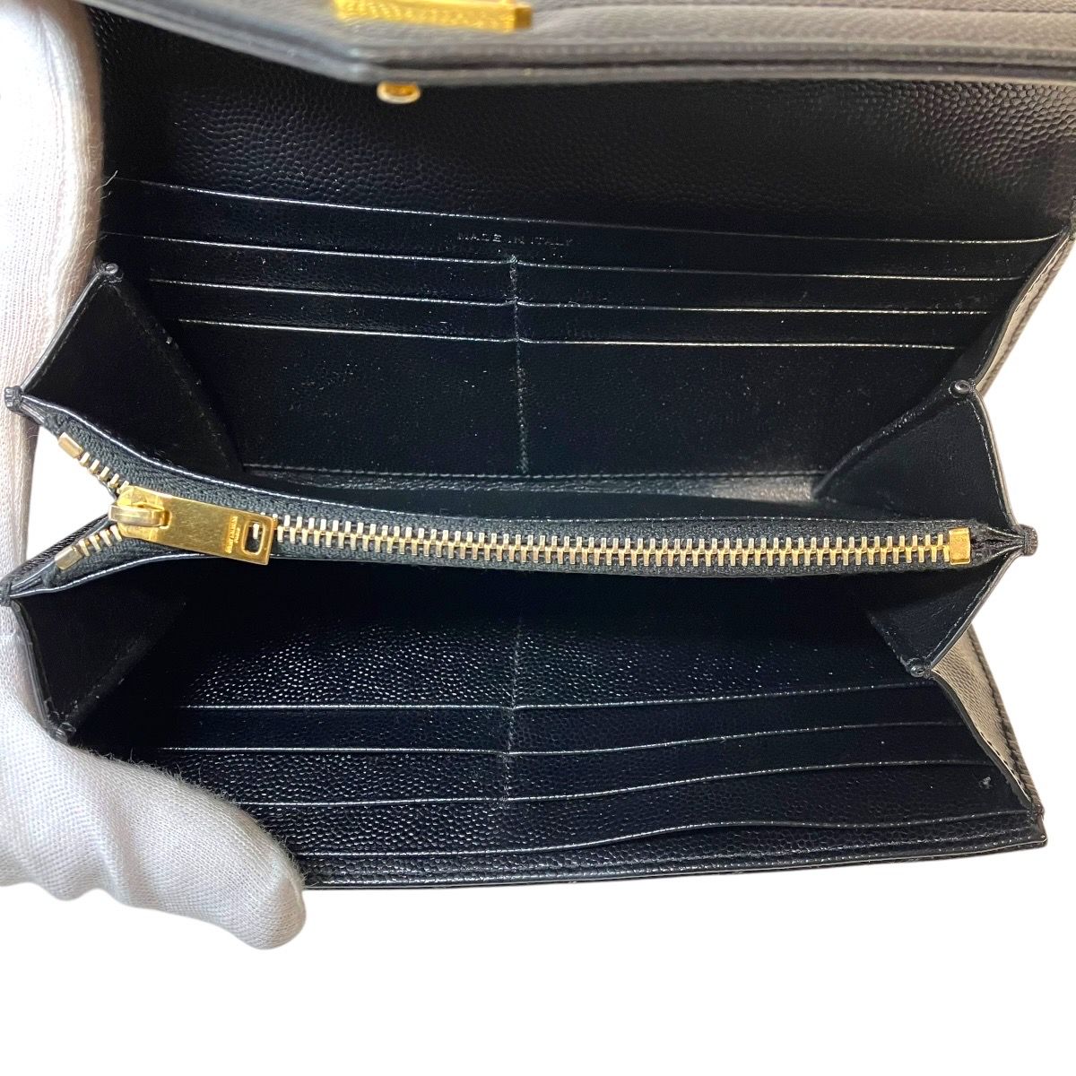 Saint Laurent Cassandra Matelasse Large Flap Wallet Calfskin — view 3